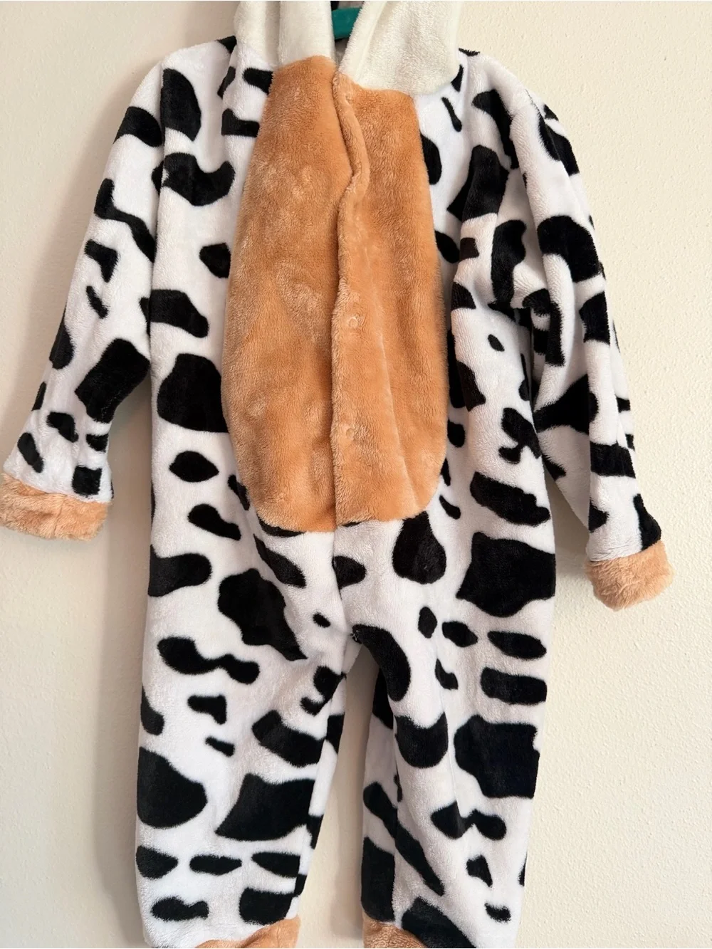 Kids Cow Onesie with Hood - Black & White